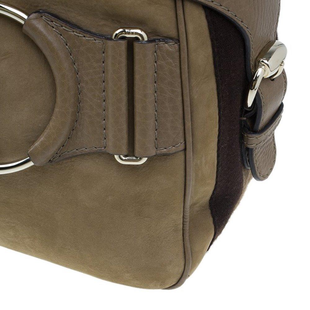 Gucci Brown Leather Medium Web Horsebit Heritage Hobo 5