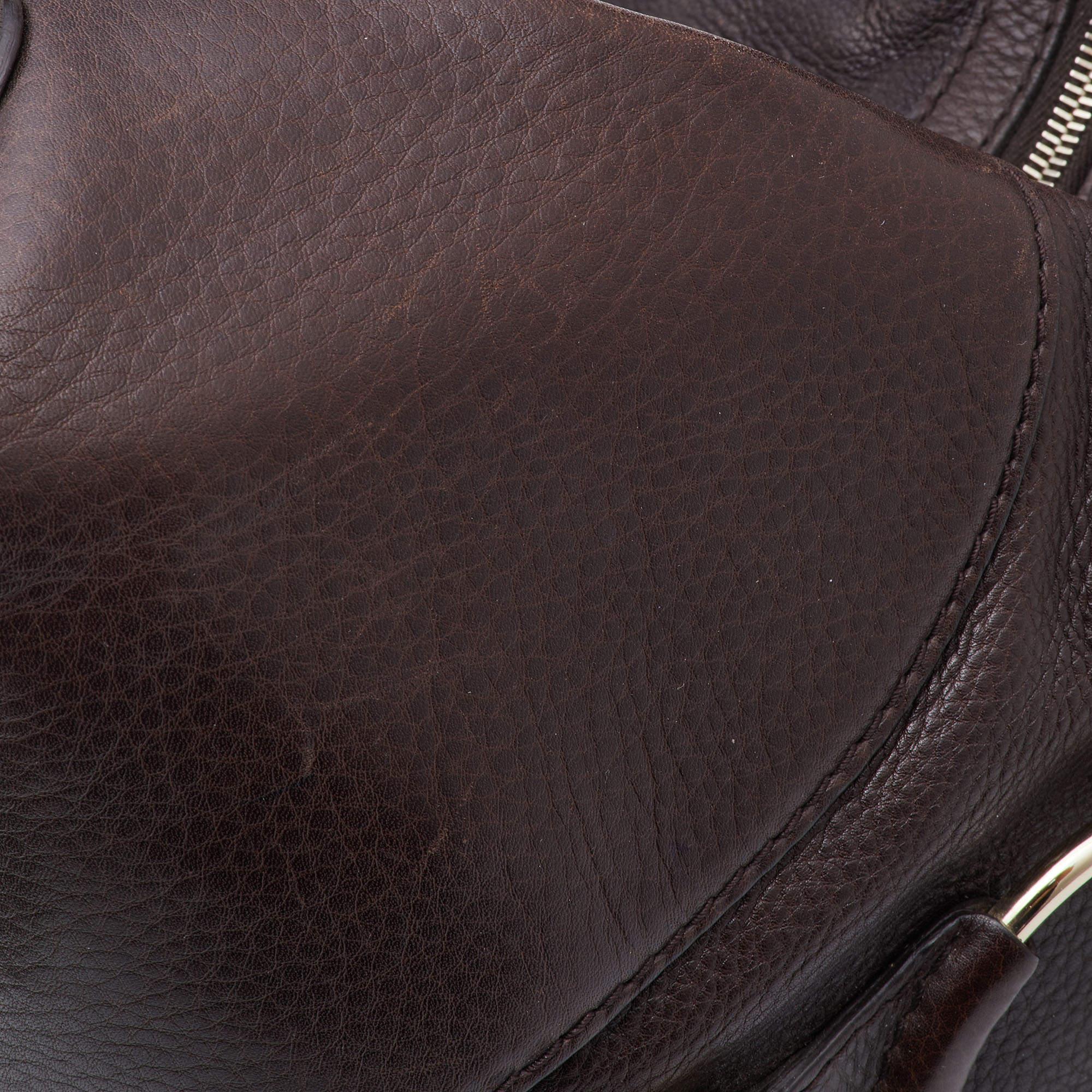 Gucci Brown Leather Medium Web Horsebit Heritage Hobo 4