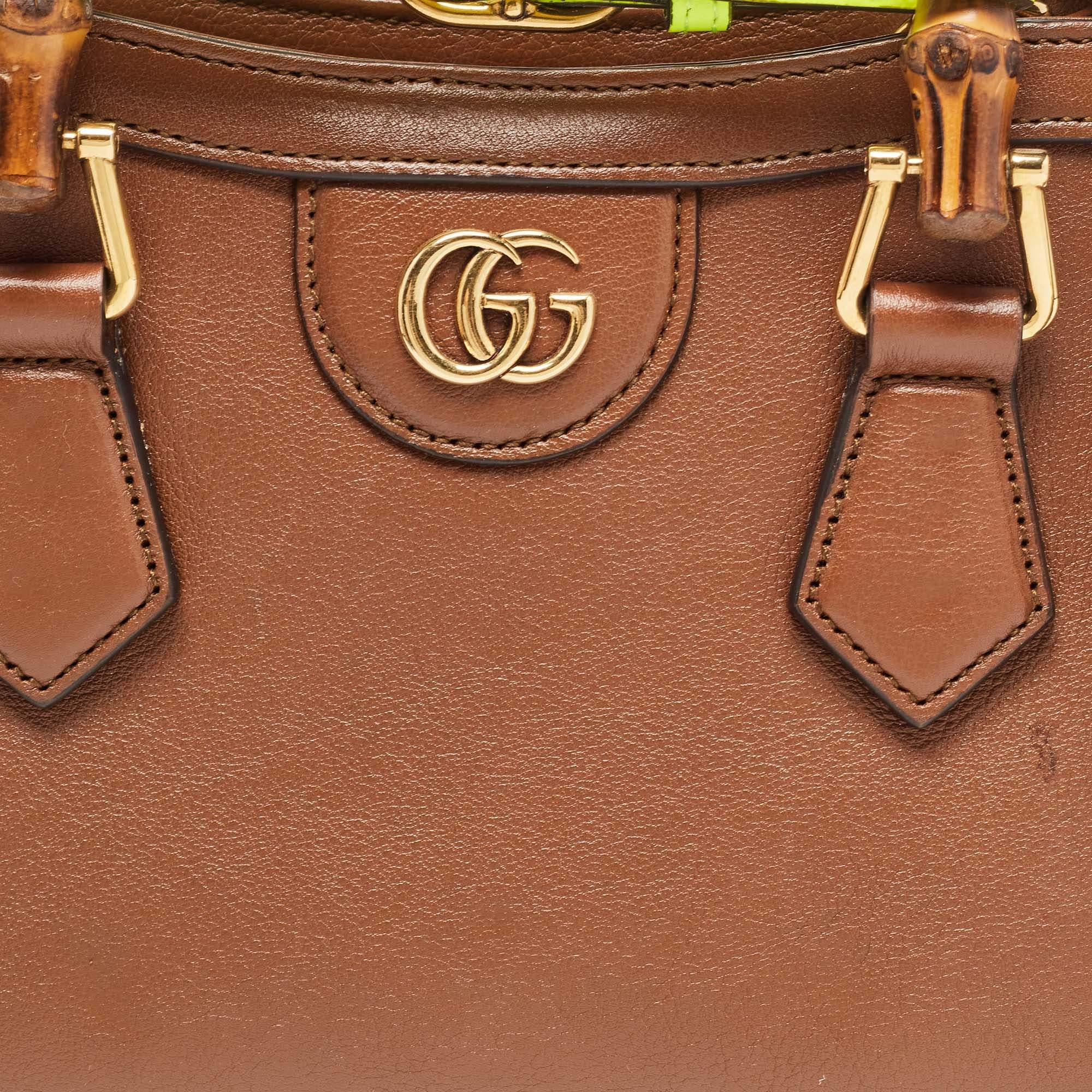 Gucci Brown Leather Mini Diana Tote 1