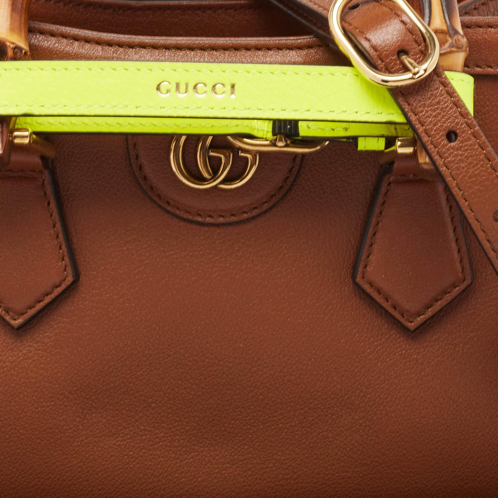 Gucci Brown Leather Mini Diana Tote 2