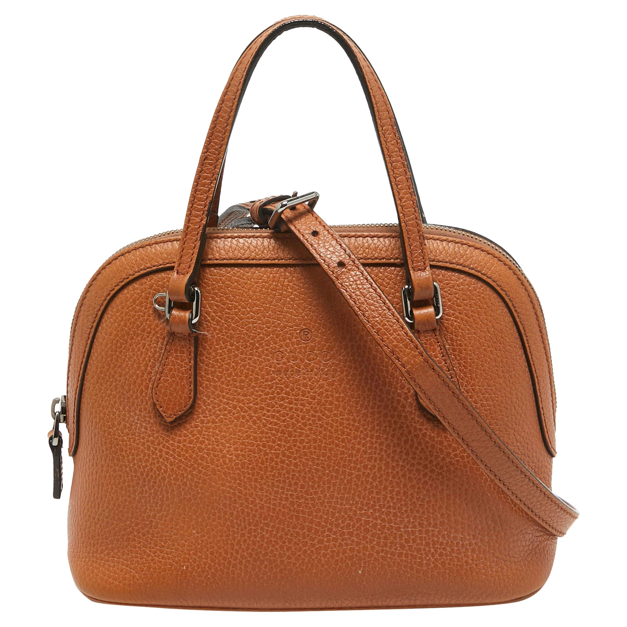 Gucci Brown Leather Mini Dome Satchel