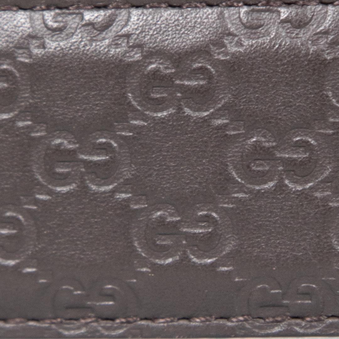 Gucci Brown Leather Monogram Embossed Belt In Good Condition For Sale In London, GB