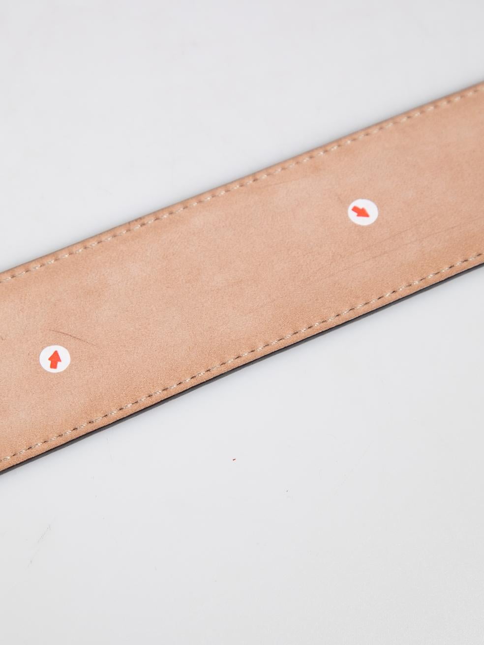 Gucci Brown Leather Monogram Embossed Belt For Sale 3