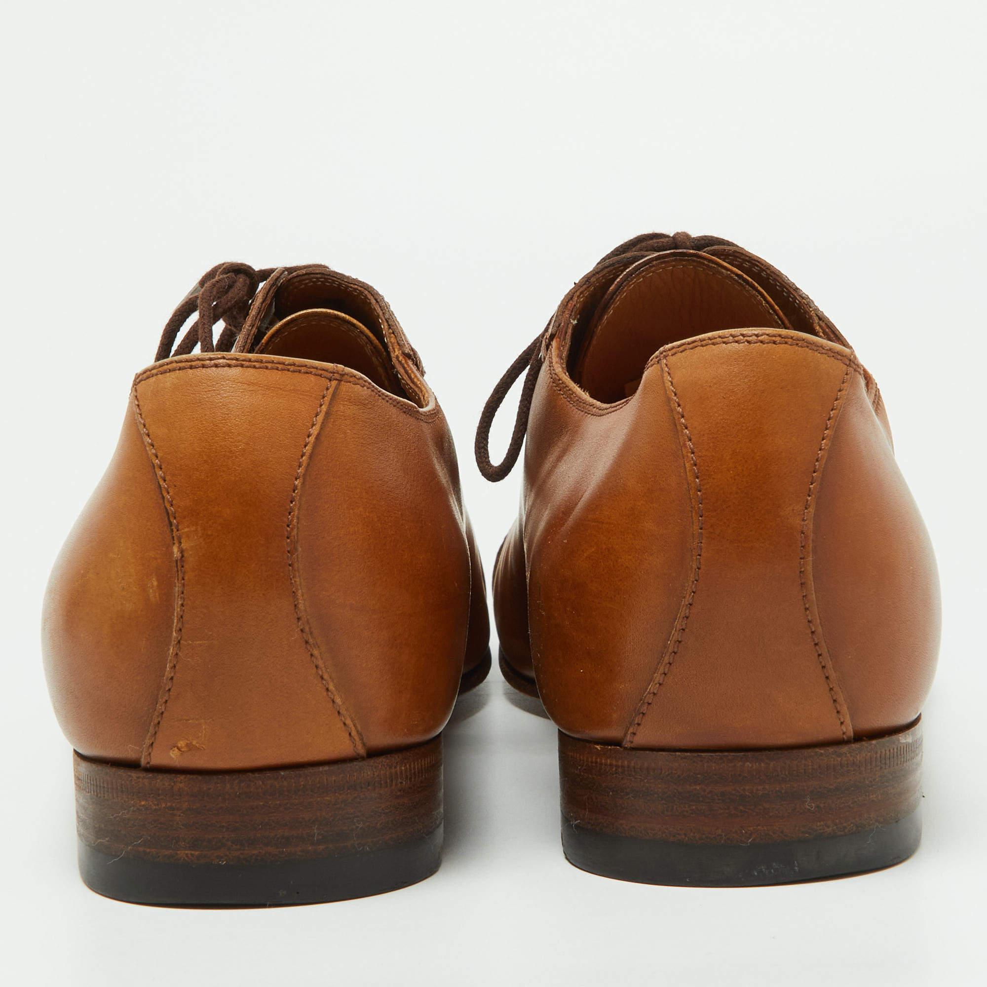 Gucci Brown Leather Oxfords Size 43 For Sale 3