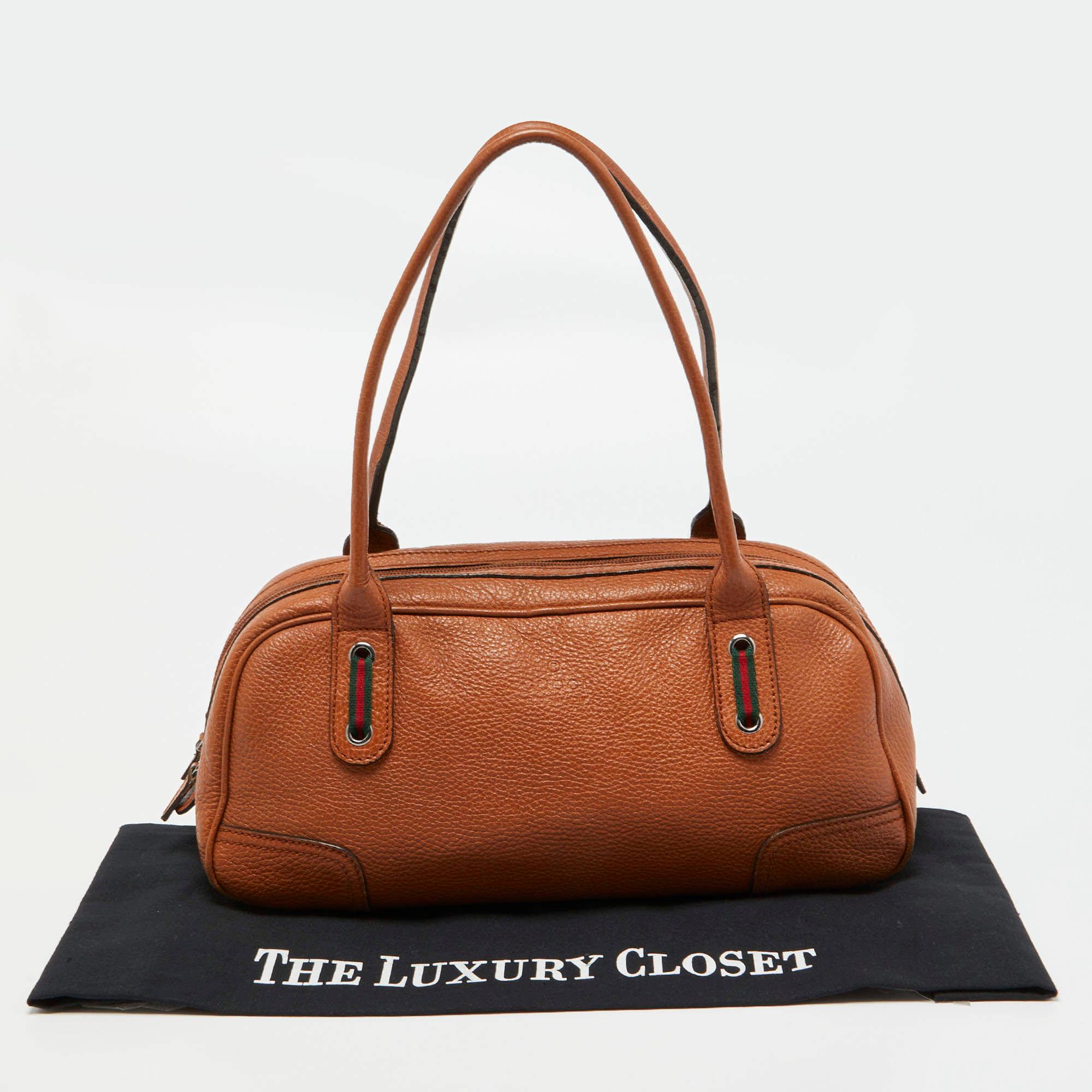 Gucci Brown Leather Princy Boston Bag 12