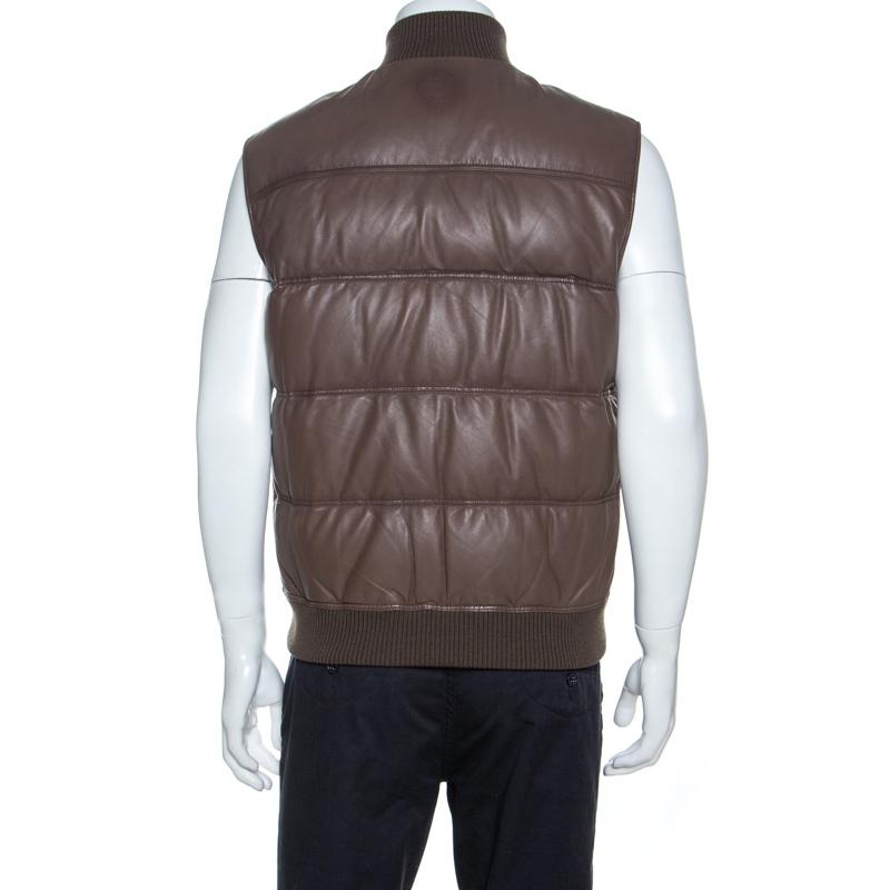 In more ways than one, this jacket from Gucci is an incredible piece of luxury. It has a comfortable shape, great tailoring signs and a luxurious design. Cut from leather, the jacket features a full front zipper and four pockets.

