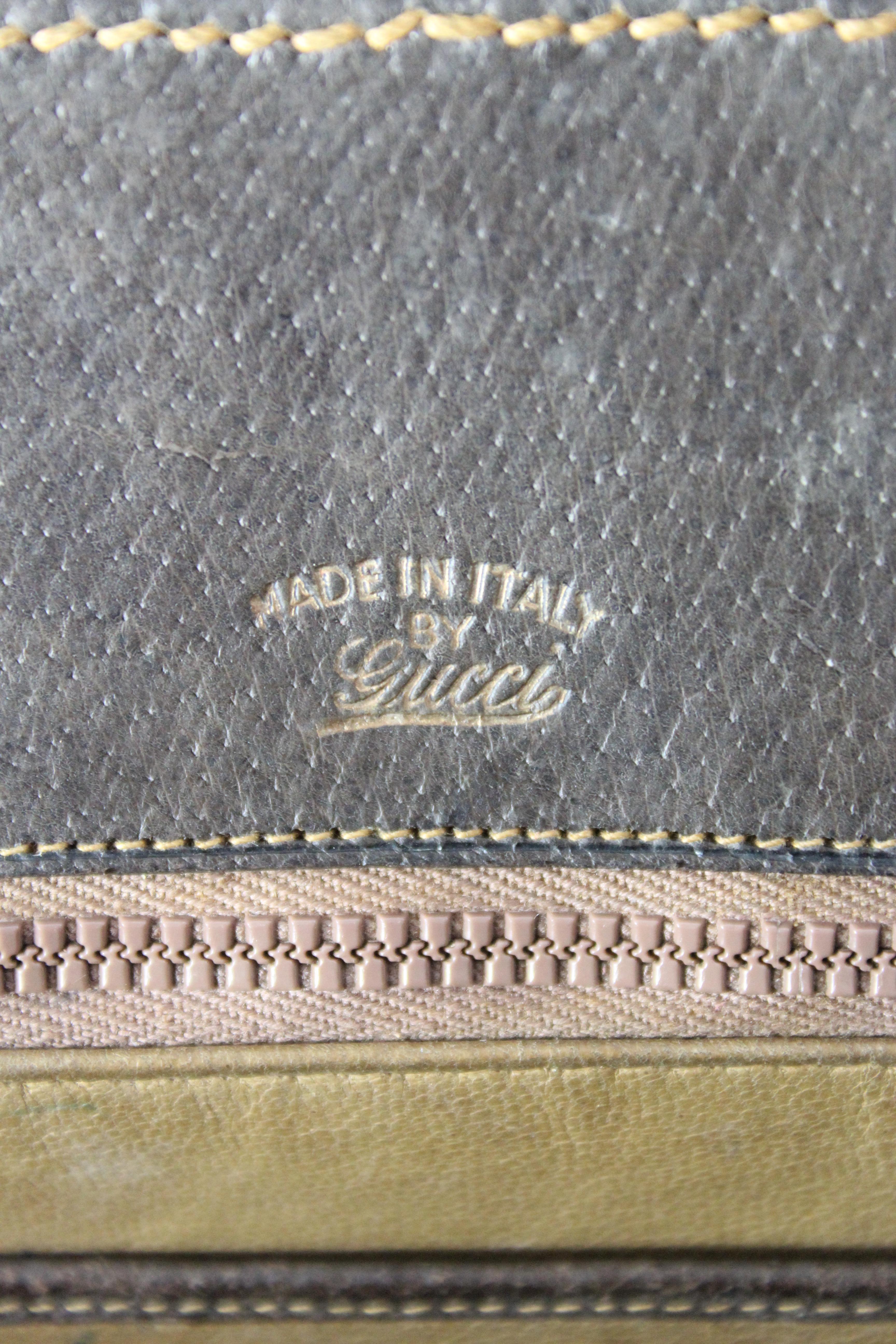 Gucci Brown Leather Rigid Bag Jackie Vintage 1950's 2