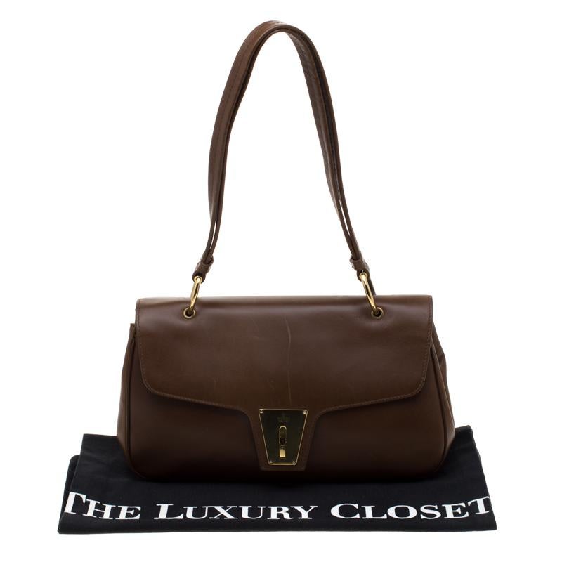 Gucci Brown Leather Shoulder Bag 6