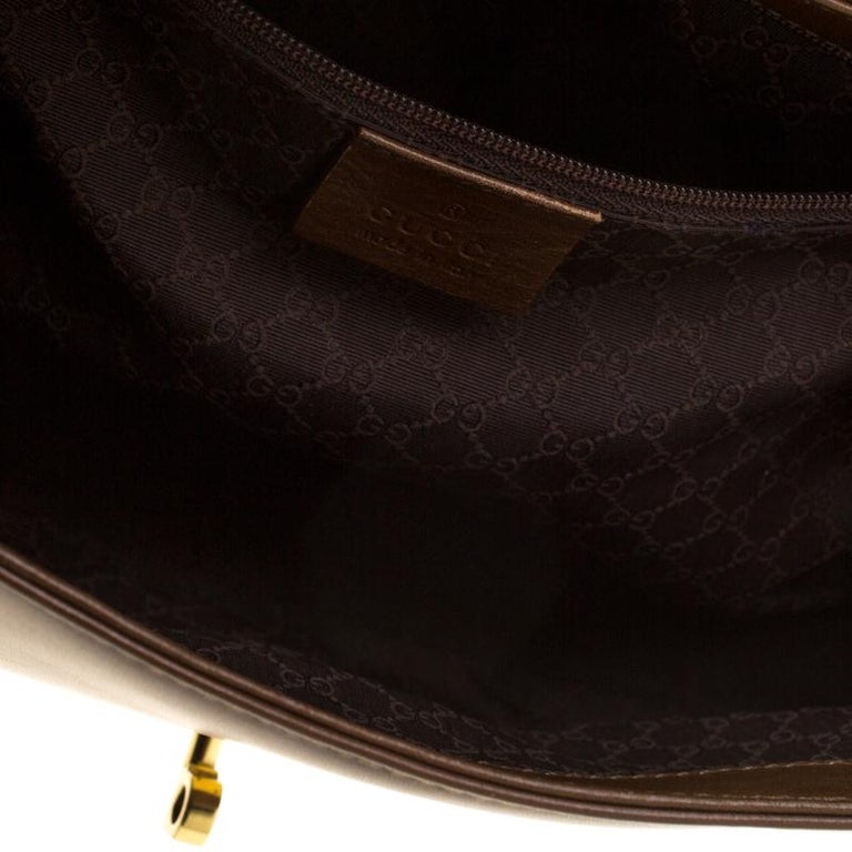 Gucci Brown Leather Shoulder Bag For Sale at 1stDibs