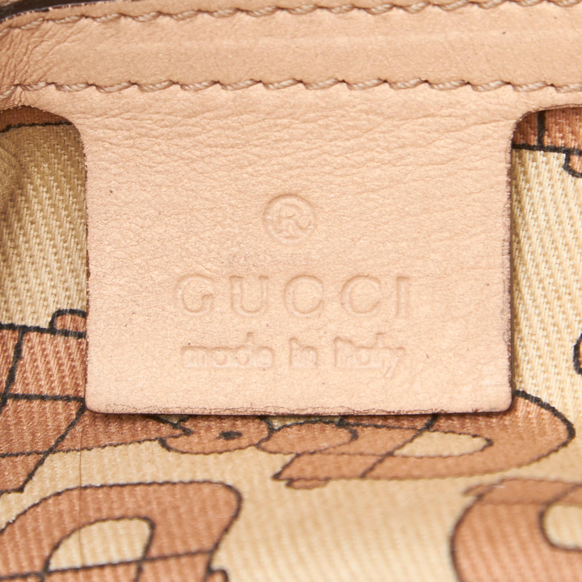 Gucci Brown Leather Signoria Tote For Sale 1