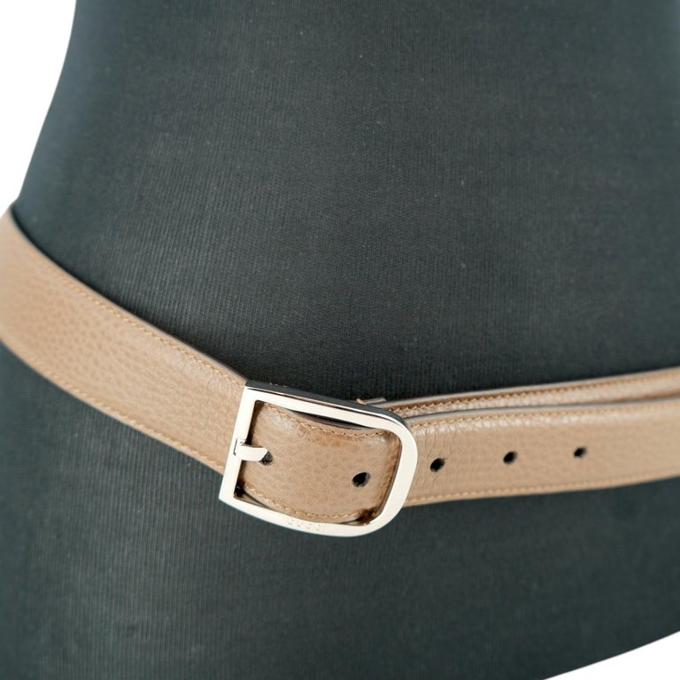 Gucci Brown Leather Silver Metal Buckle Belt Size 95/38 For  display picture 2