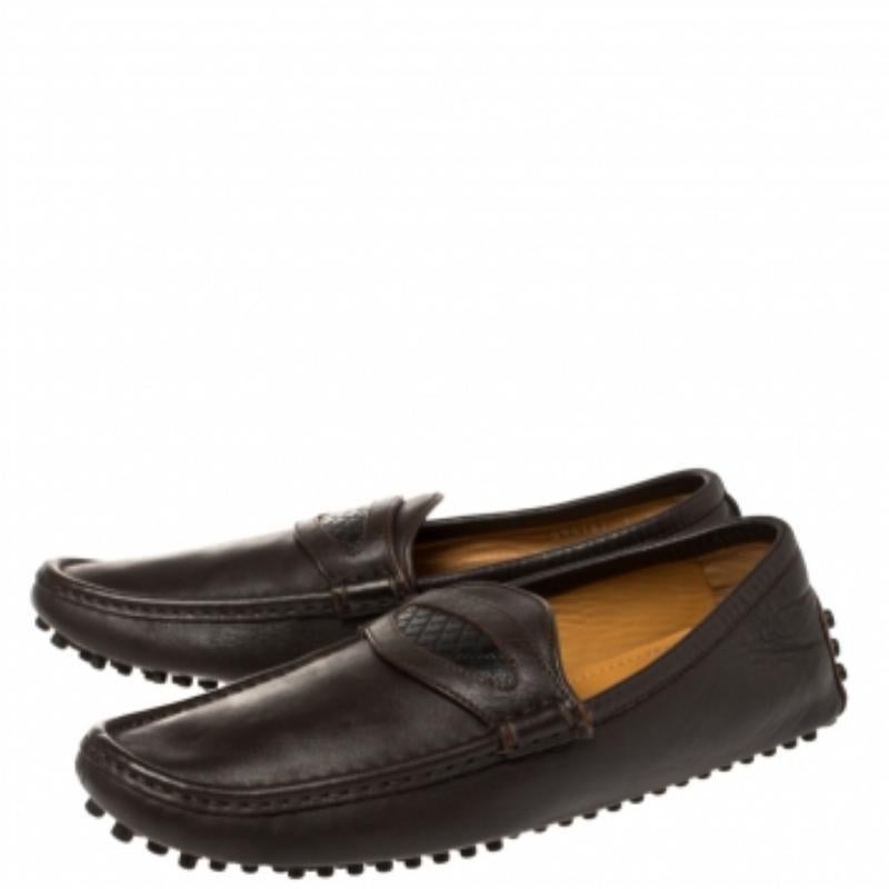 Gucci Brown Leather Slip On Loafers Size 41 For Sale 2