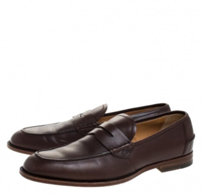Uomo Gucci Mocassini in pelle marrone taglia 42 in vendita