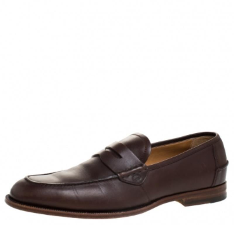 Gucci Mocassini in pelle marrone taglia 42 in vendita 2