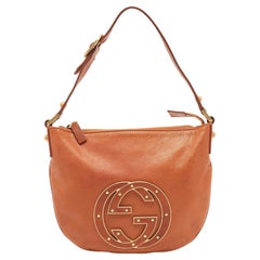 Gucci Vintage Brown Leather Italian Handbag 1940 at 1stDibs