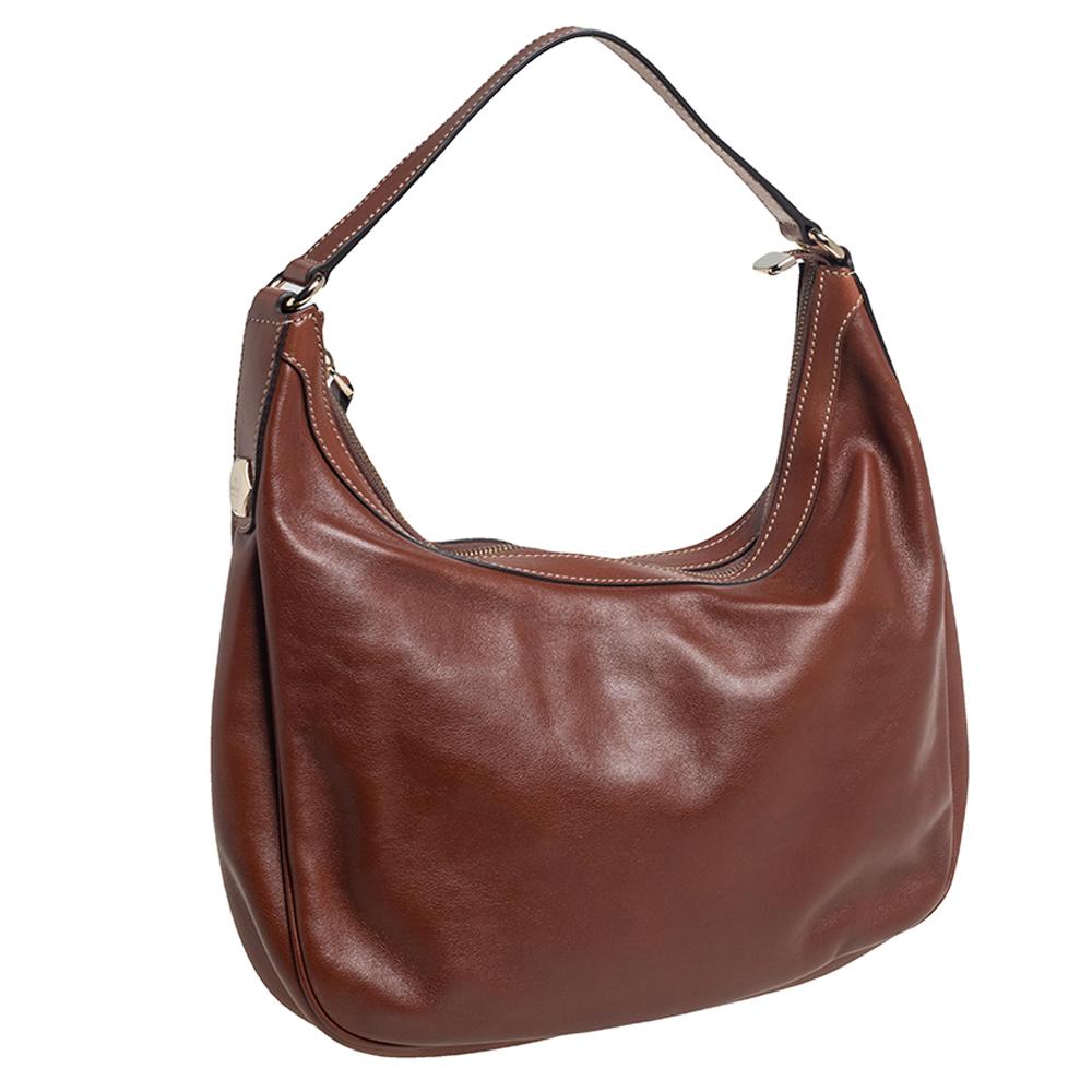 Women's Gucci Brown Leather Small Charmy Hobo