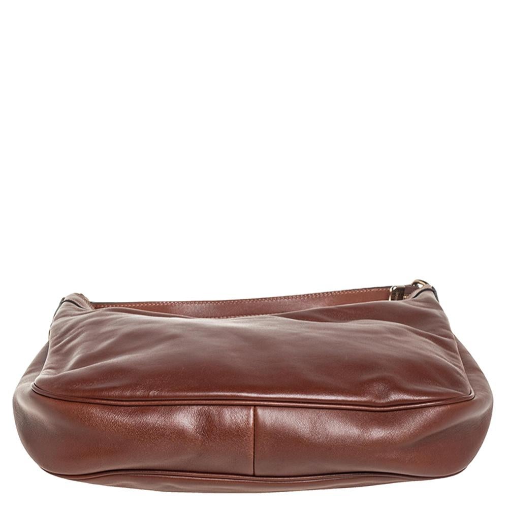 Gucci Brown Leather Small Charmy Hobo 1