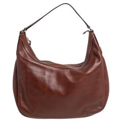 Gucci Brown Leather Small Charmy Hobo