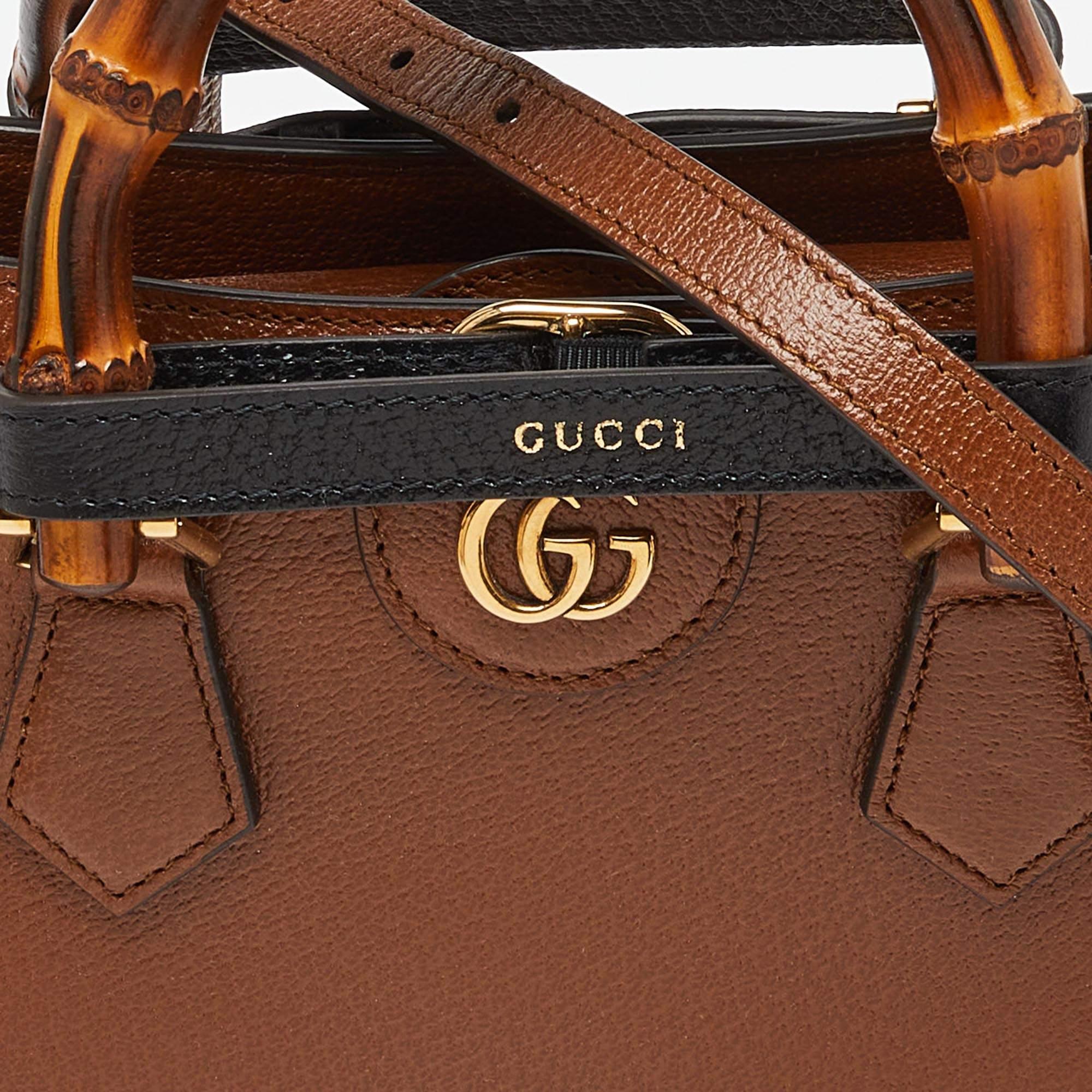 Gucci Brown Leather Small Diana Chain Shoulder Bag 1