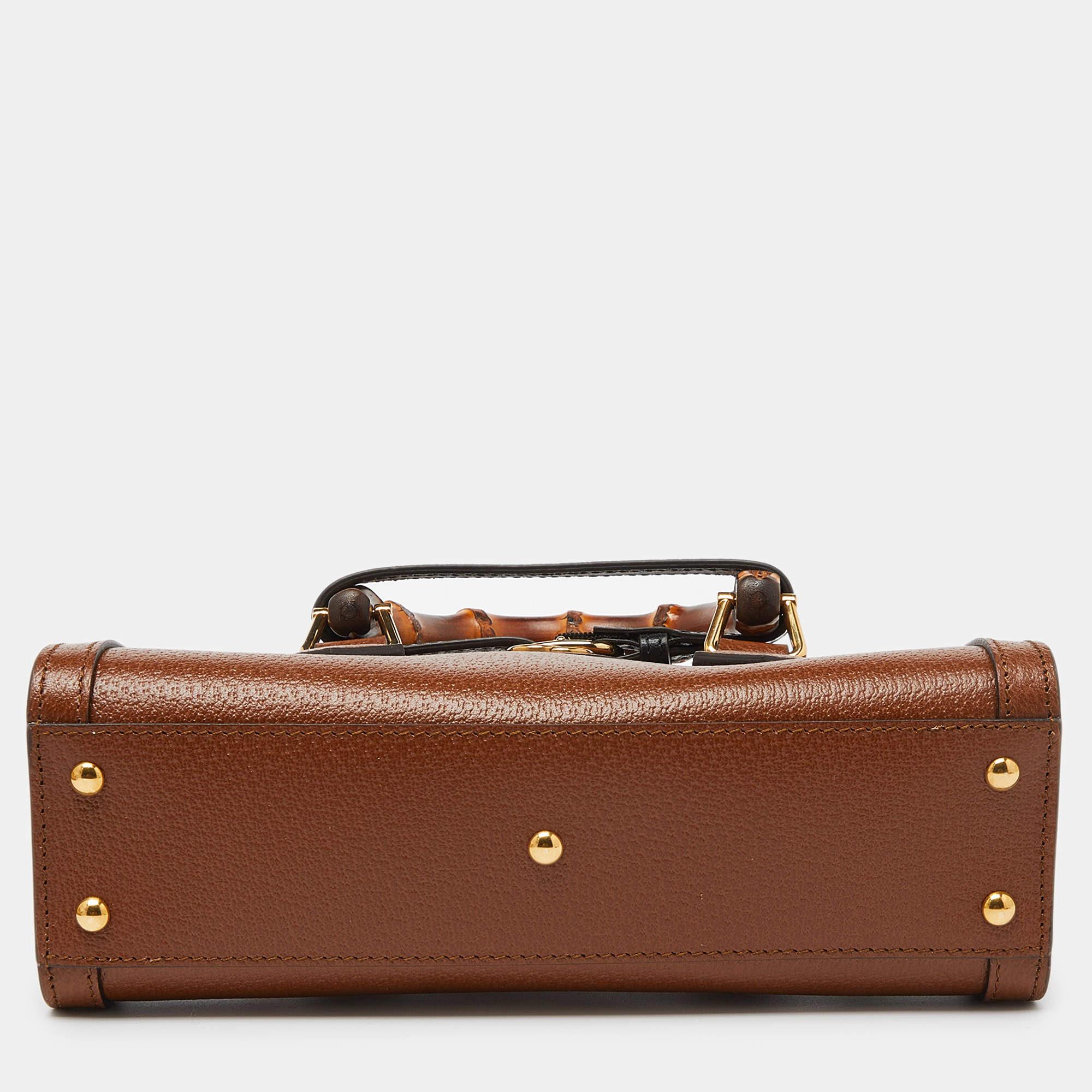 Gucci Brown Leather Small Diana Chain Shoulder Bag 2
