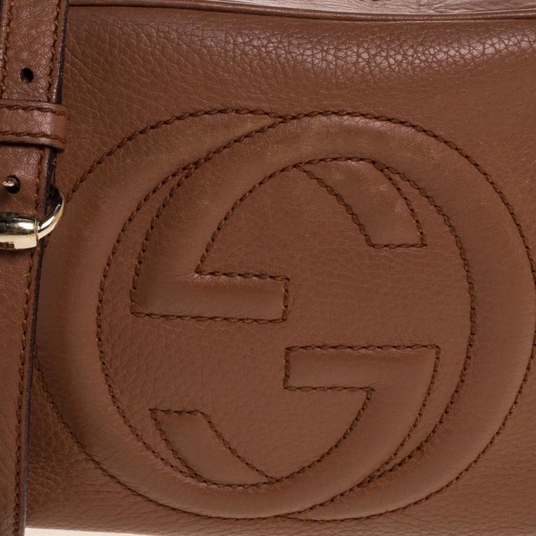 Gucci Brown Leather Small Soho Disco Crossbody Bag at 1stDibs