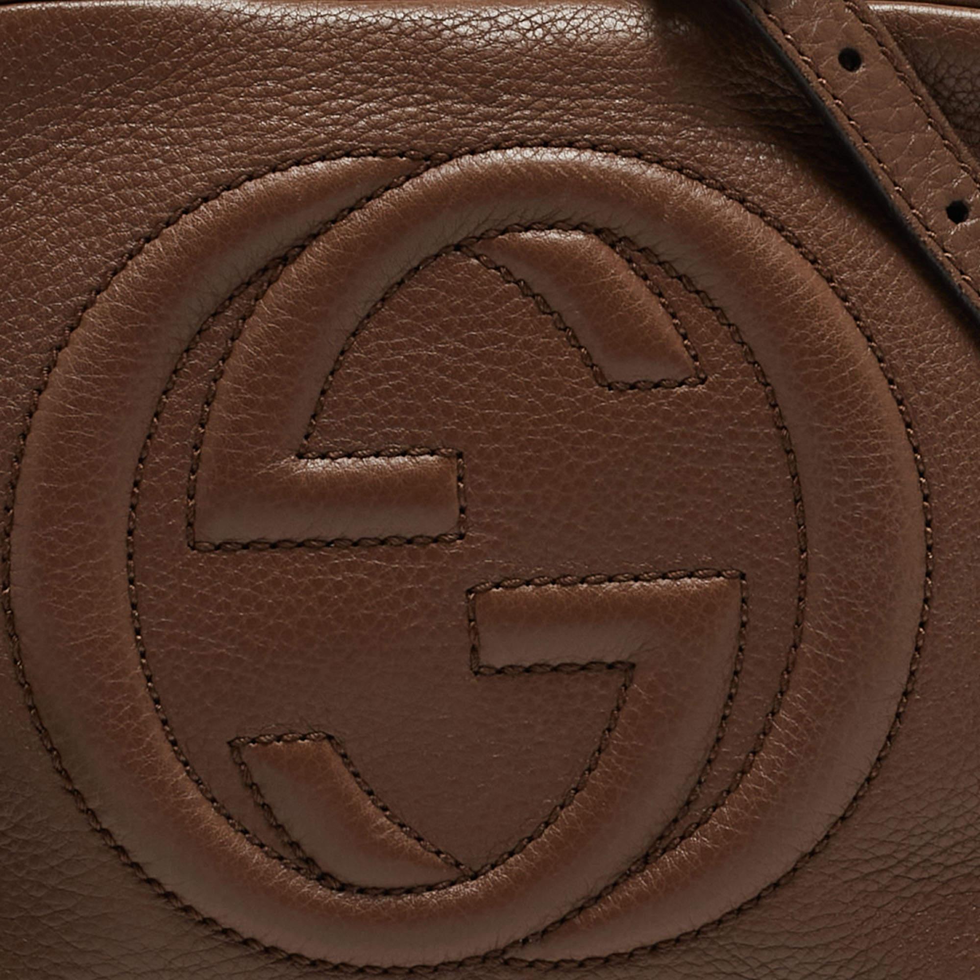 Gucci Brown Leather Small Soho Disco Crossbody Bag 8