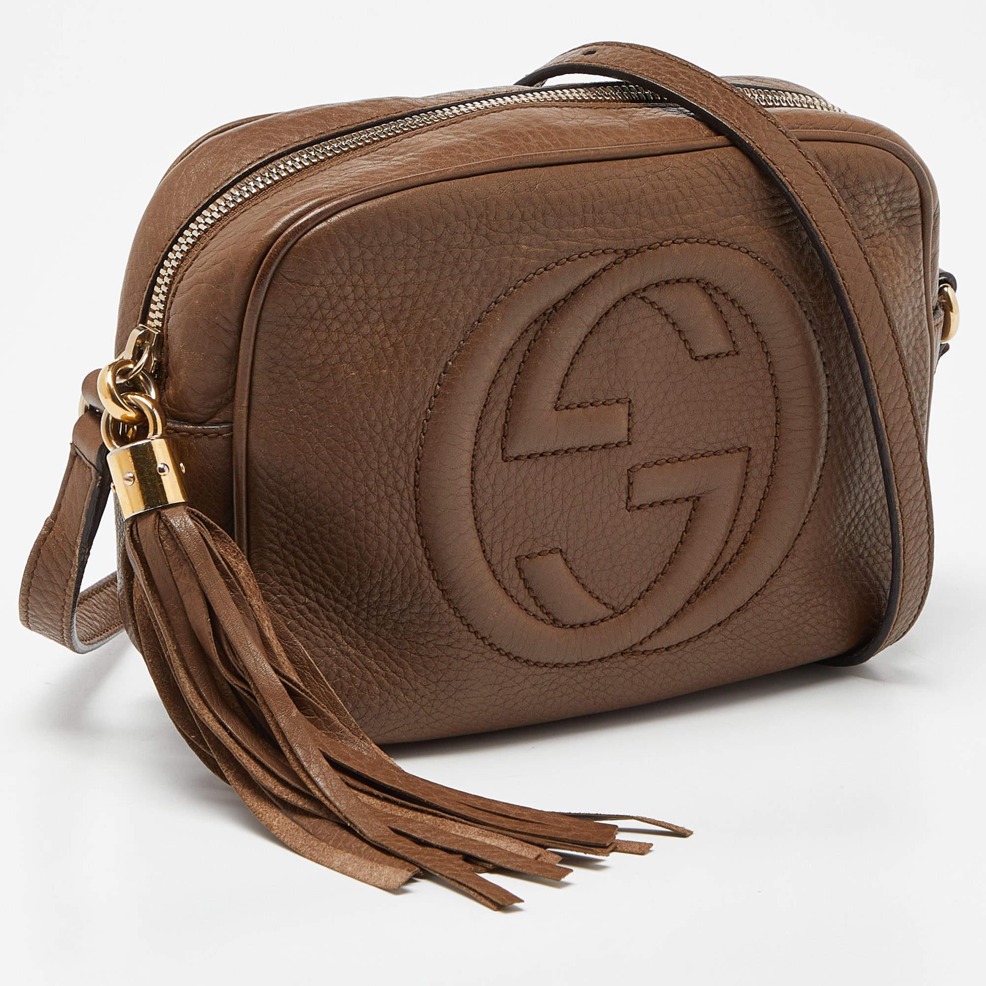 Women's Gucci Brown Leather Small Soho Disco Crossbody Bag