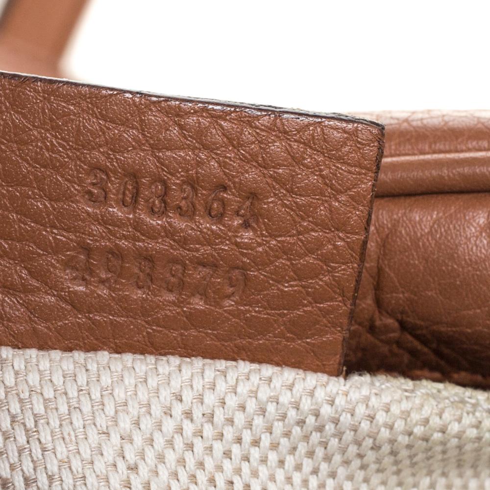 Gucci Brown Leather Small Soho Disco Crossbody Bag In Fair Condition In Dubai, Al Qouz 2