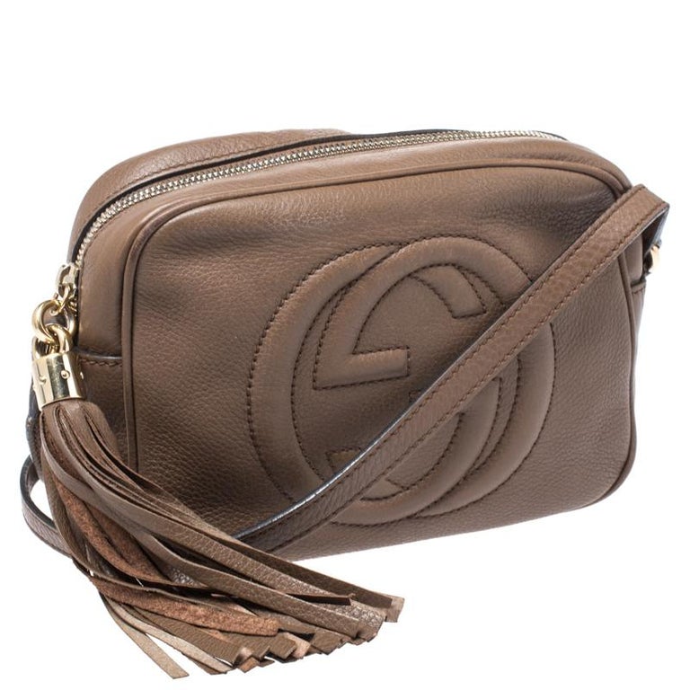 Gucci Brown Leather Soho Disco Crossbody Bag For Sale at 1stDibs