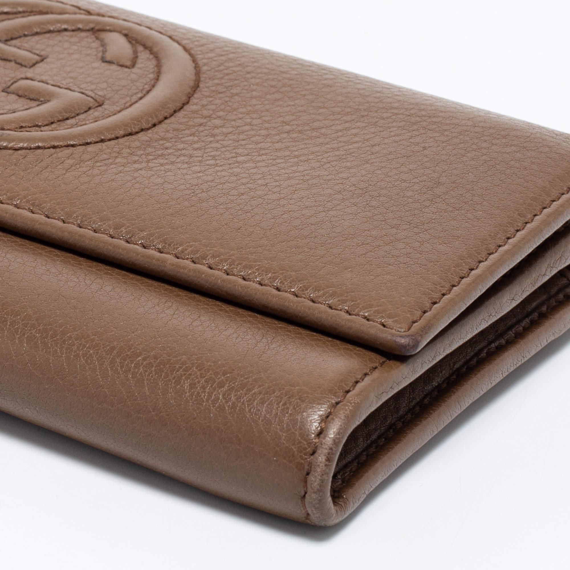 Gucci Brown Leather Soho Flap Continental Wallet 4