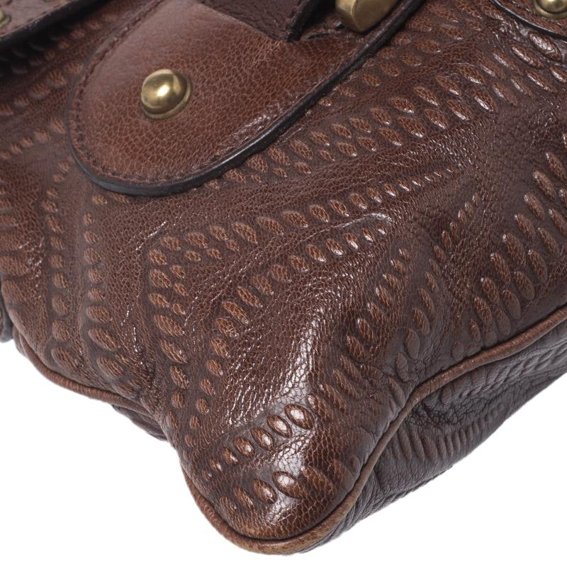 Gucci Brown Leather Studded Pelham Runway Shoulder Bag 4