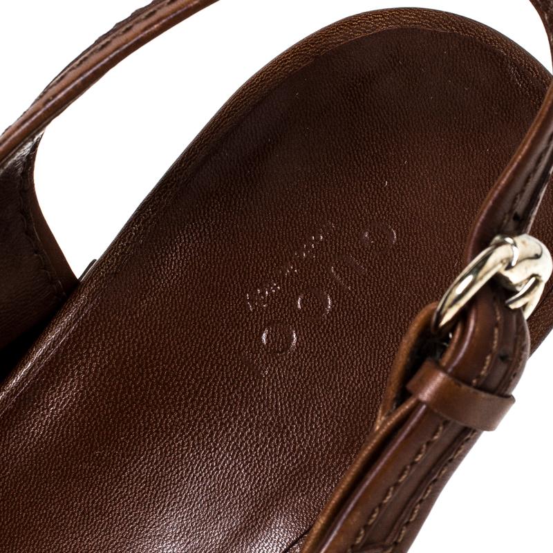 Gucci Brown Leather Tassel Loafer Slingback Clogs Size 38.5 In Good Condition In Dubai, Al Qouz 2