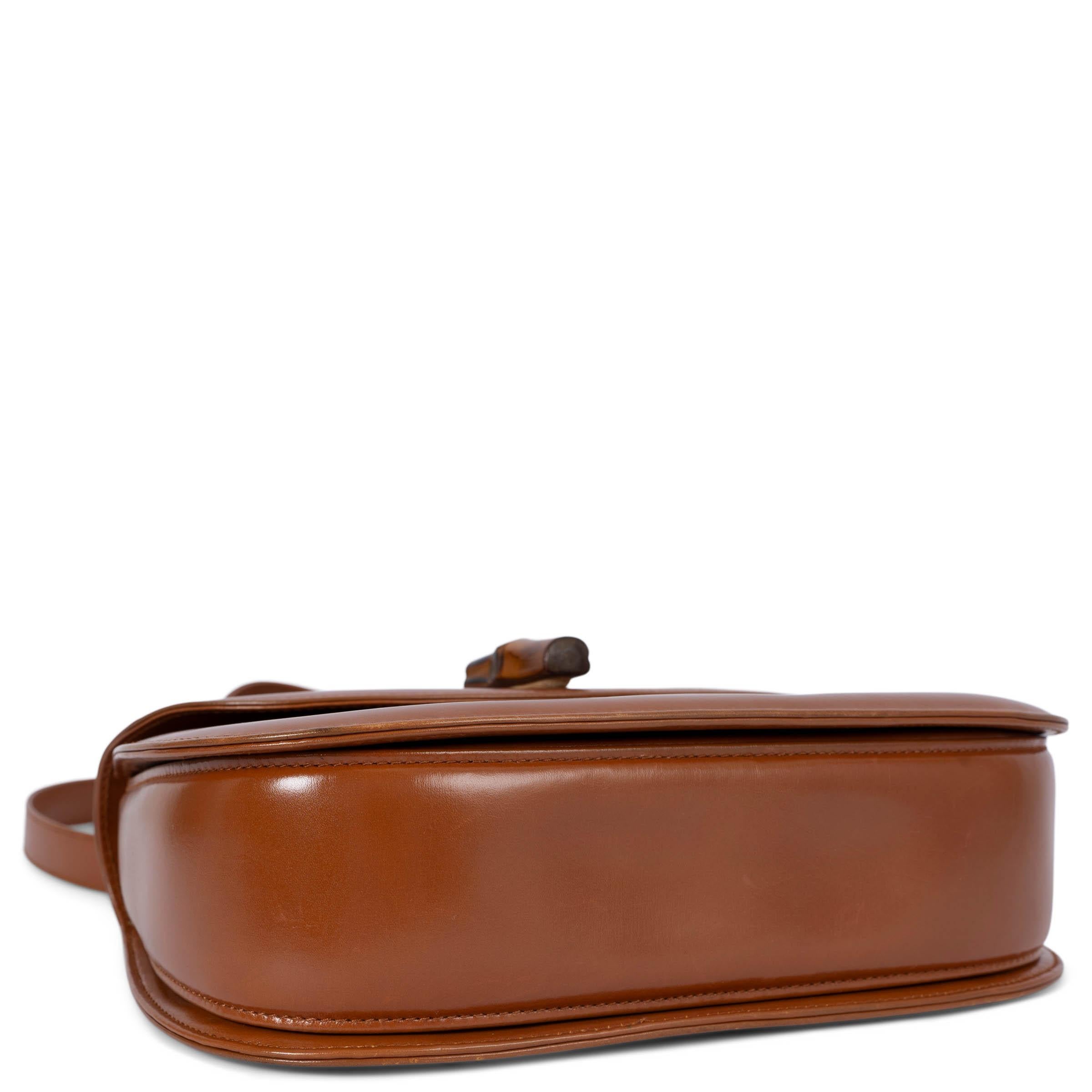 Women's GUCCI brown leather VINTAGE 1947 BAMBOO Top Handle Bag