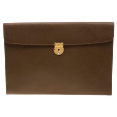 Gucci Brown Leather Vintage Document Case