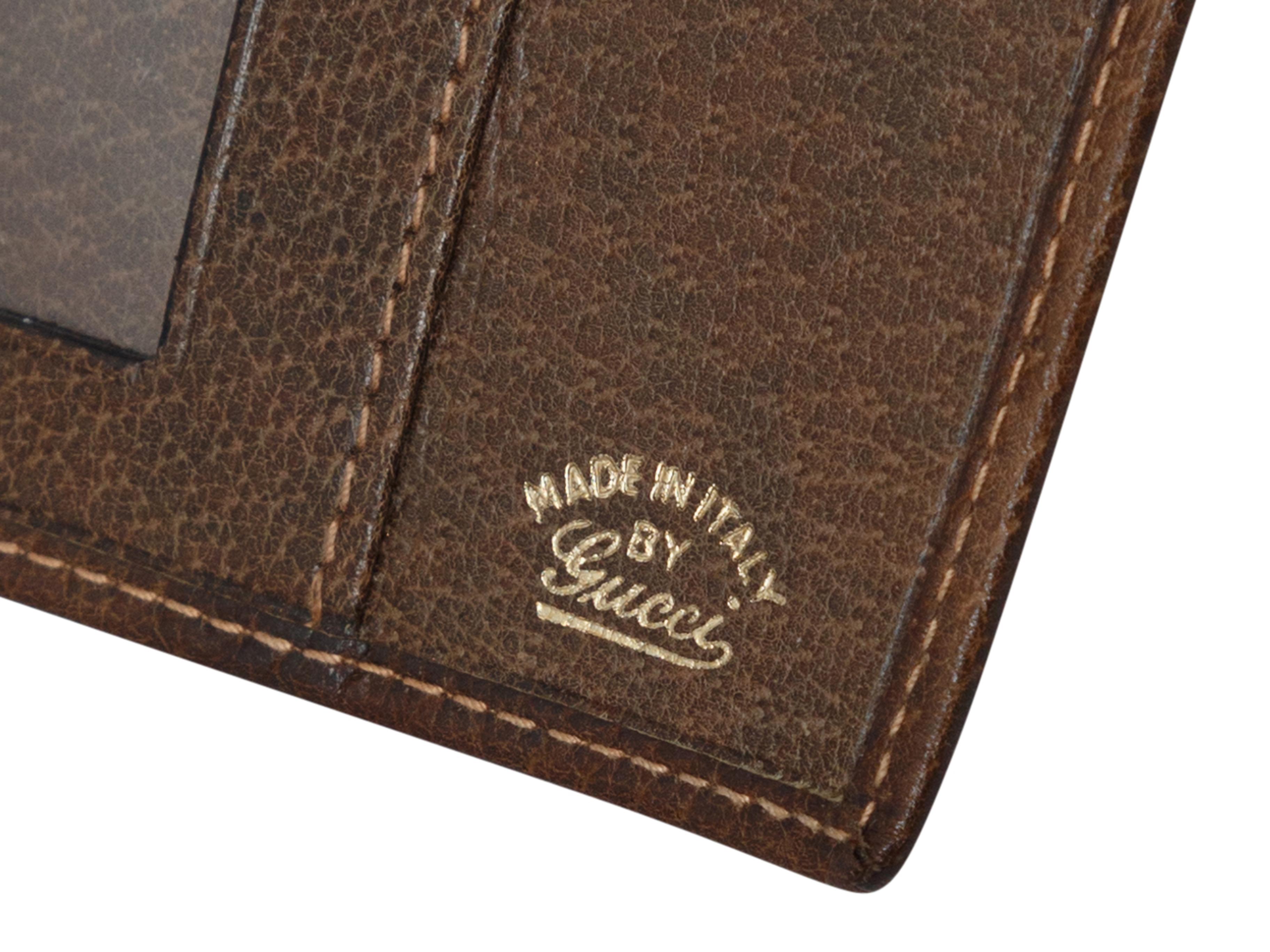 Black Gucci Brown Leather Web-Accented Wallet