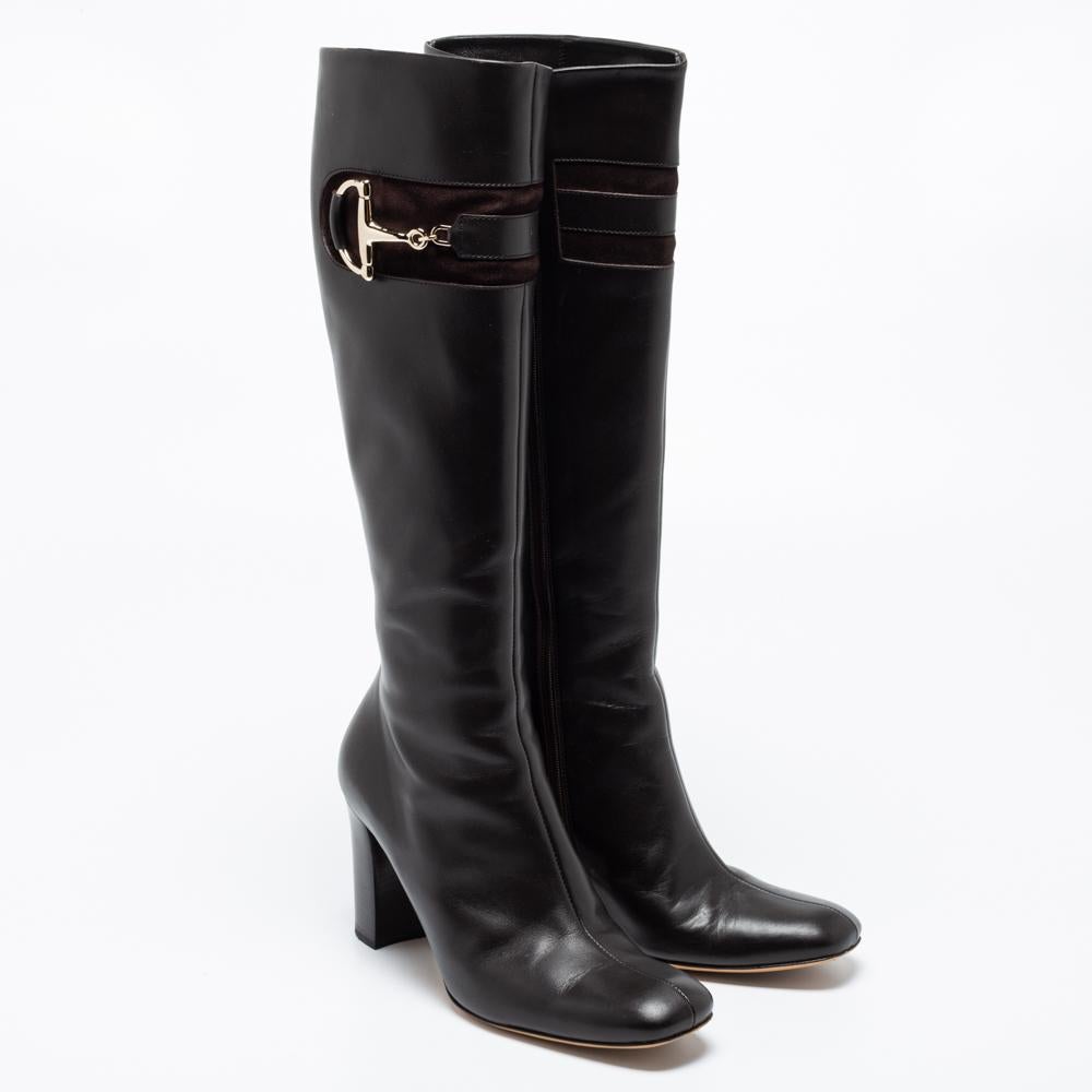 gucci brown knee high boots