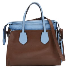 Gucci Brown/Light Blue Leather Medium Layered Studded Ramble Tote