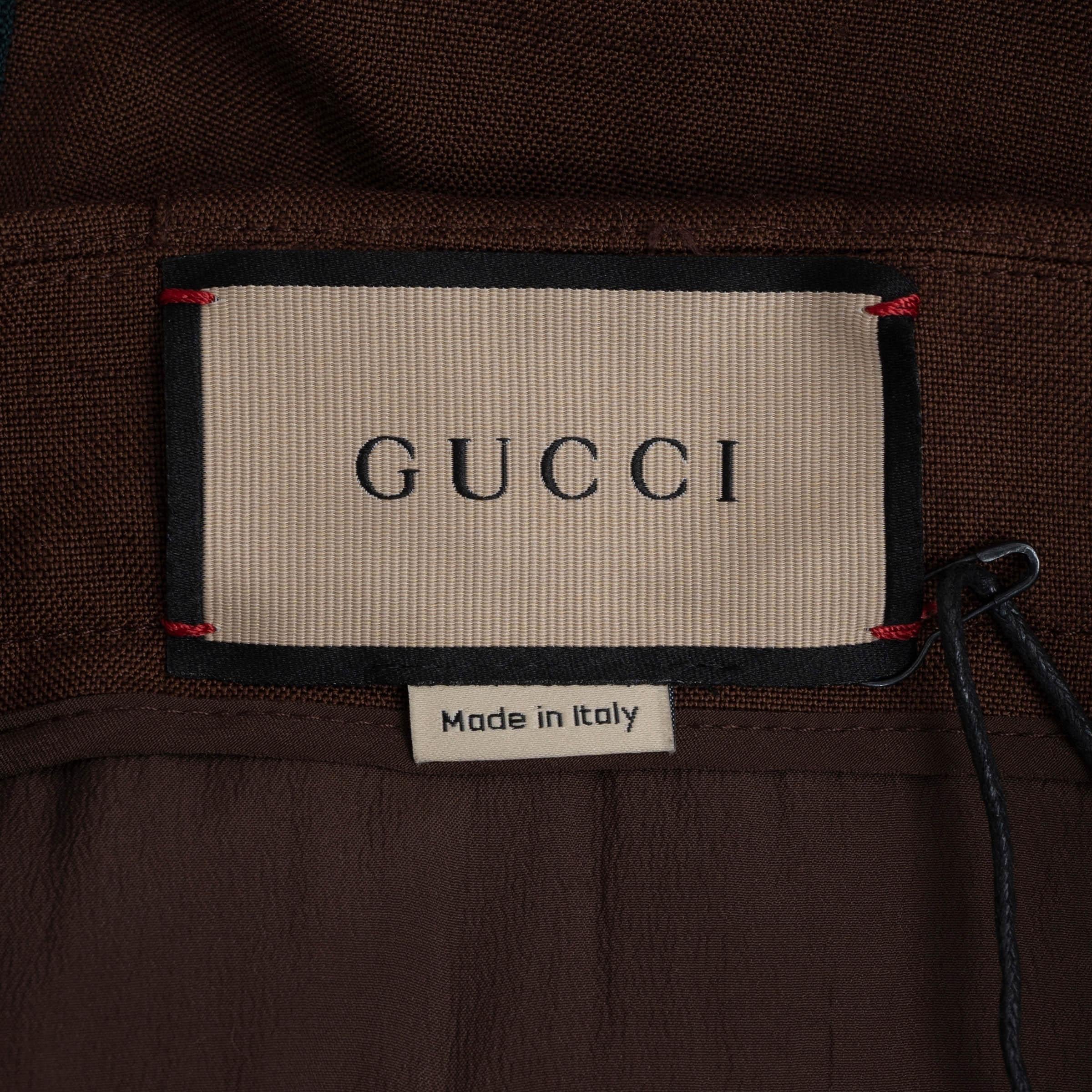 GUCCI brown linen WEB STRIPE Shorts Pants 36 XXS For Sale 1