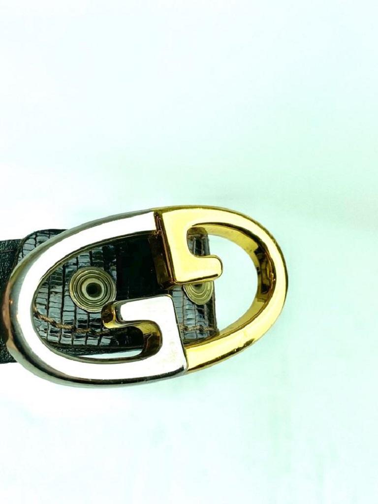 Gucci Brown Lizard Bicolor 7g616 Belt at 1stDibs | gucci  display picture 2