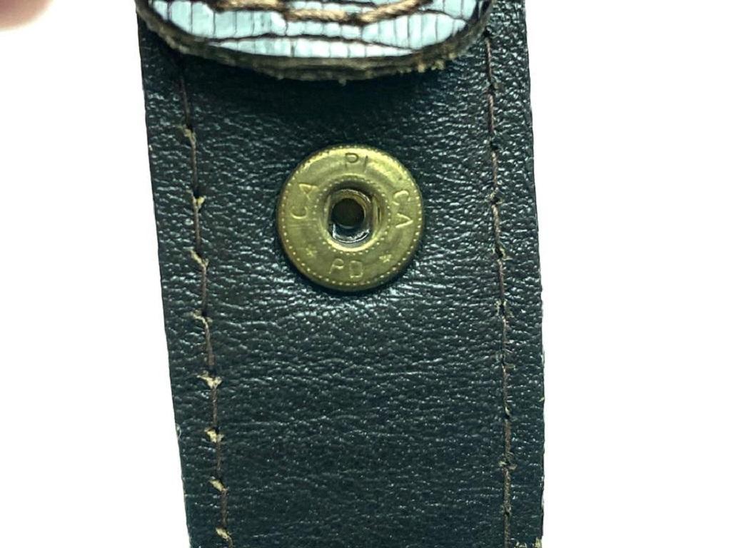 Gucci Brown Lizard Bicolor 7g616 Belt In Good Condition For Sale In Dix hills, NY