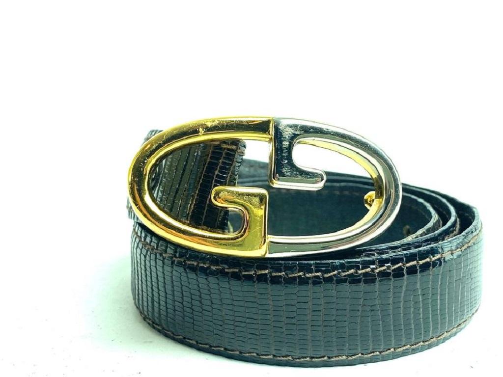Gucci Brown Lizard Bicolor 7g616 Belt For Sale 1
