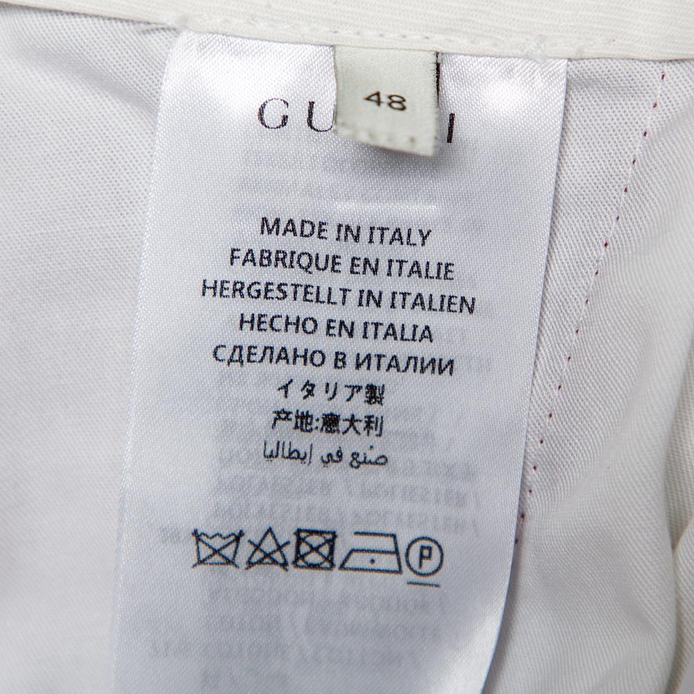 Gucci Brown Logo Jacquard Wide Leg Pants M 1