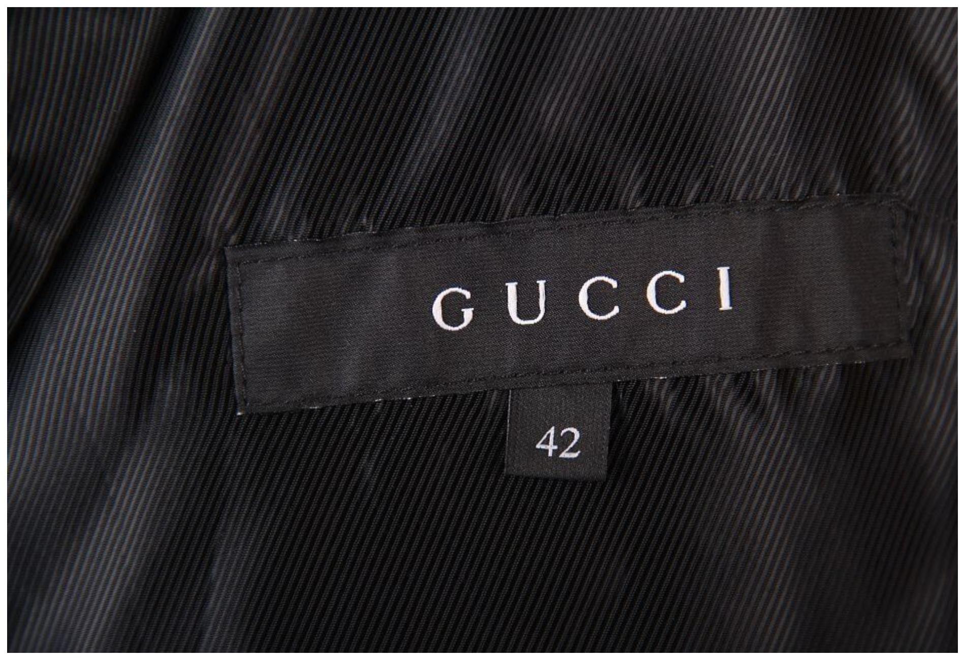 Gucci Brown Logo Monogram Velvet Belted Trench Coat 5