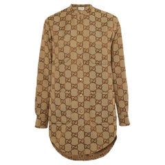 Gucci Brown Maxi GG Canvas Oversized Shirt S