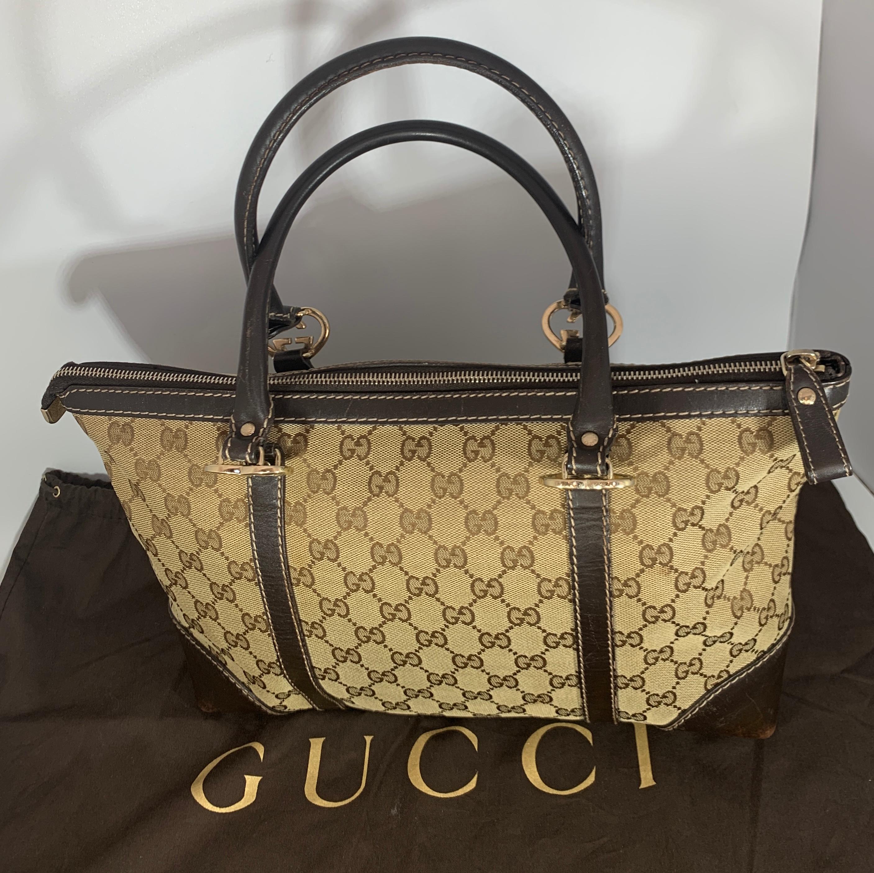 Gucci Brown Medium   GG  Guccissima Monogram Tote Handbag Purse  1