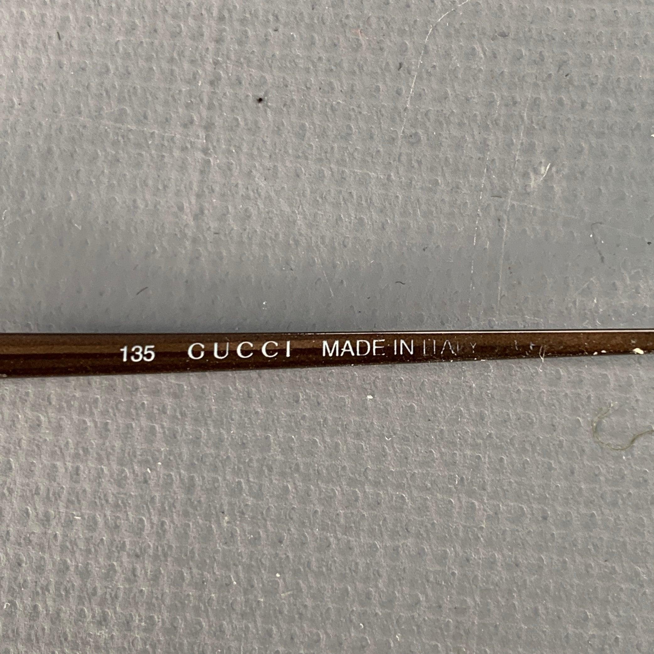 Occhiali da vista senza montatura in metallo marrone Gucci in vendita 1