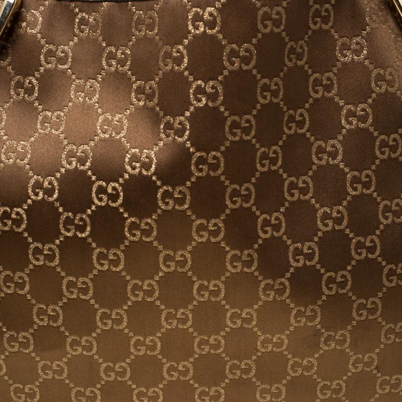 Gucci Brown/Metallic GG Canvas and Leather Medium Jacquard Pelham Shoulder Bag 7