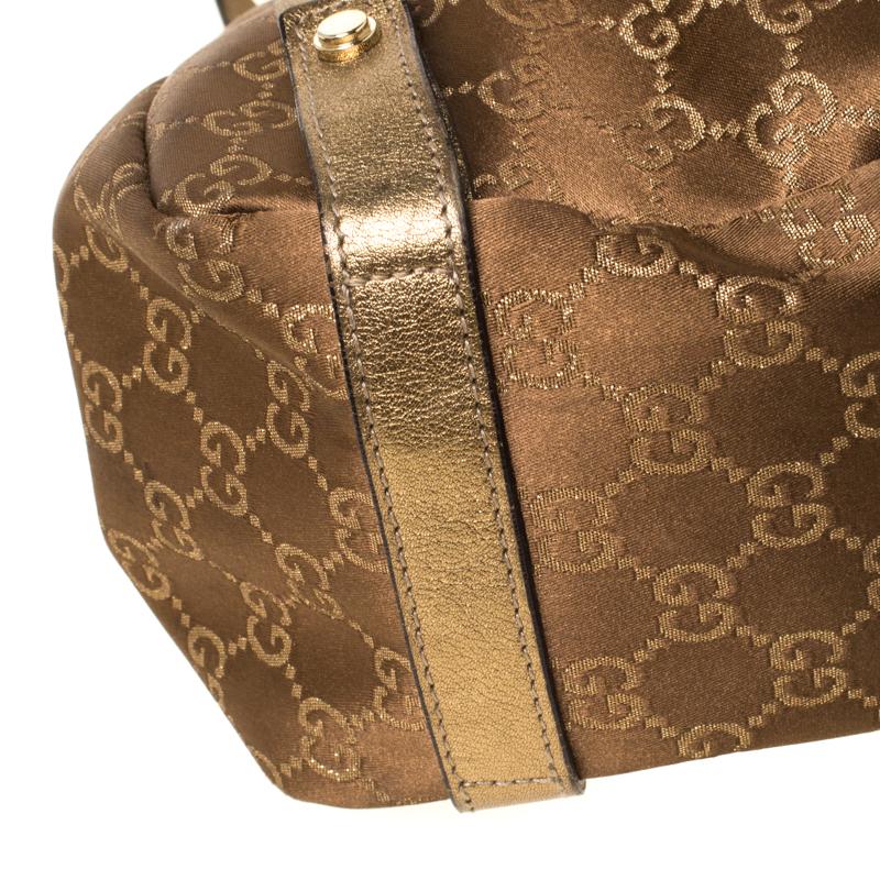Gucci Brown/Metallic GG Canvas and Leather Medium Jacquard Pelham Shoulder Bag 3