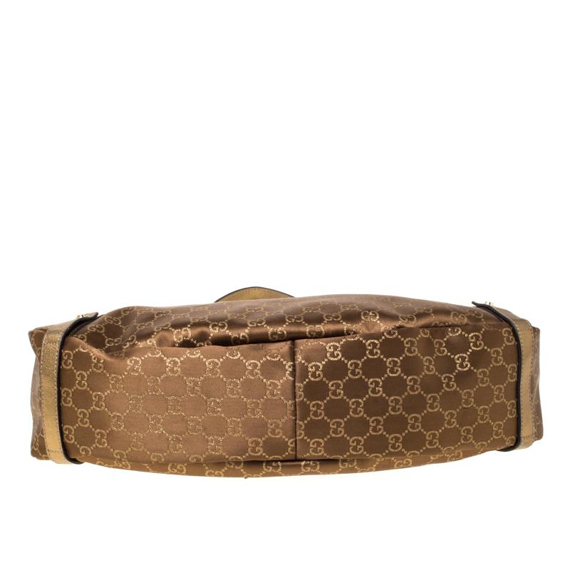 Gucci Brown/Metallic GG Canvas and Leather Medium Jacquard Pelham Shoulder Bag 4