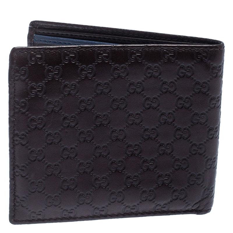 Men's Gucci Brown Microguccissima Leather Bifold Wallet